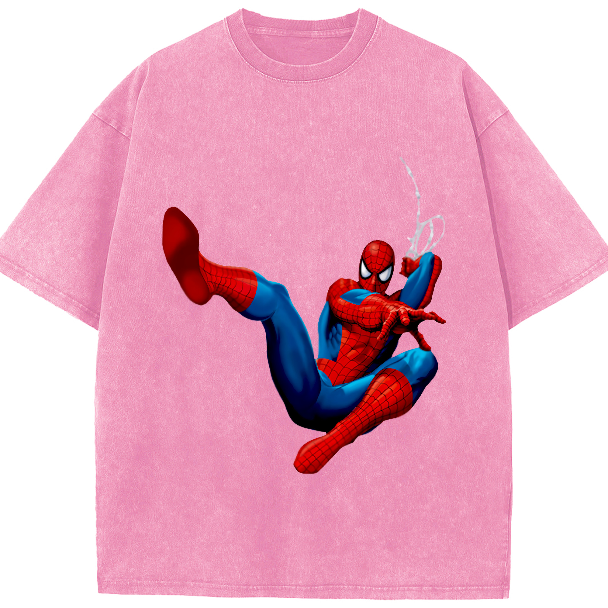 （画像用） Spider Man スパイダーマン 綿100% ヴィンテージ風 半袖Tシャツ（フロントプリント）
